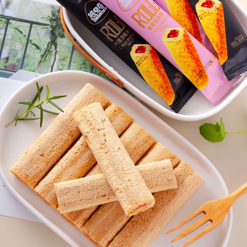 37705-【买一送一】台湾米饼草莓巧克力味夹心糙米果膨化休闲零食网红-详情图