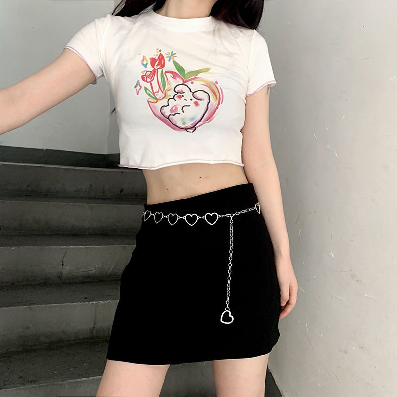 Love waist chain all-match belt women's decorative dress waist with jk skirt pants heart-shaped chain summer accessories