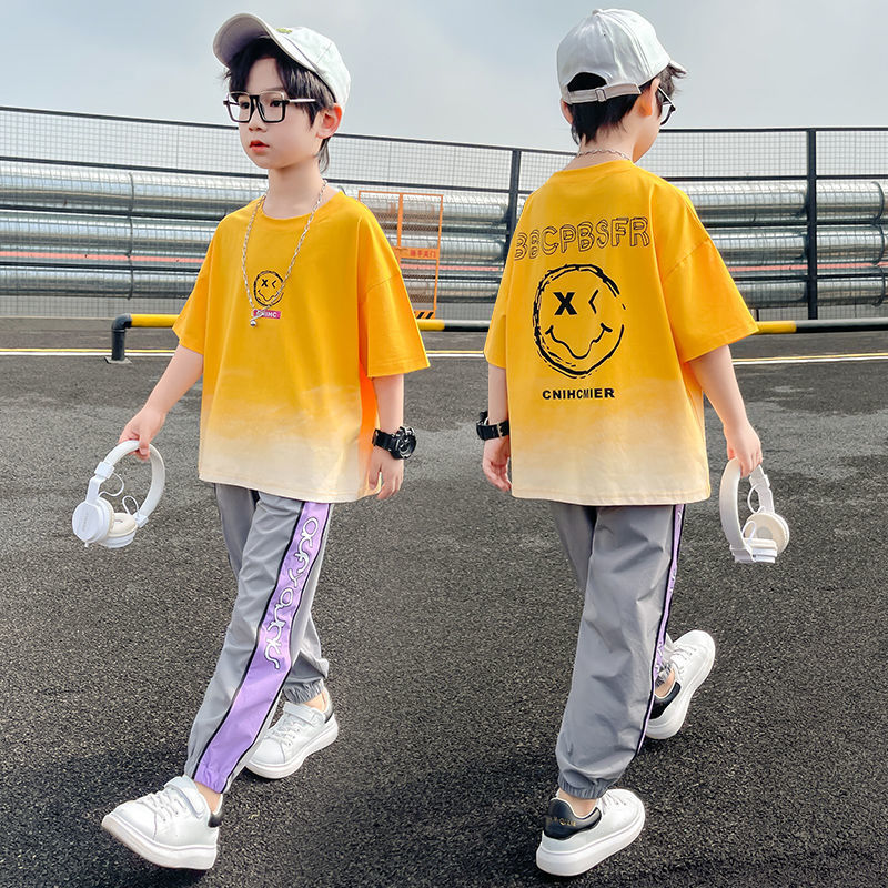 儿童夏装男童套装夏季洋气童装中大童2023年新款韩版休闲宽松潮装