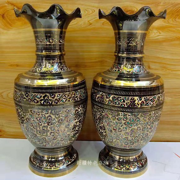 花瓶铜花瓶干花瓶欧式瓶巴基斯坦铜器花器摆件花器装饰品 虎窝拼