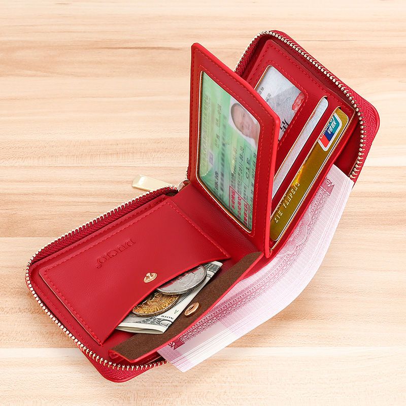 2022 new wallet ladies small ins student coin purse simple mini cute short card bag all-in-one bag