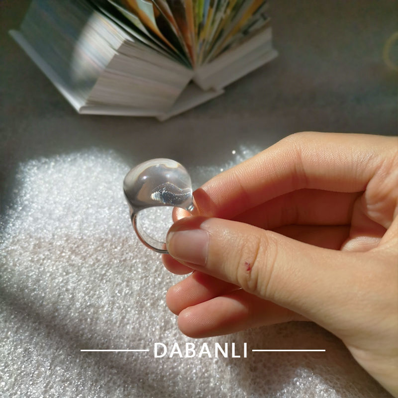 彩色戒指韩国小众亚克力凸造型戒指树脂戒指指环ins彩色叠戴戒子
