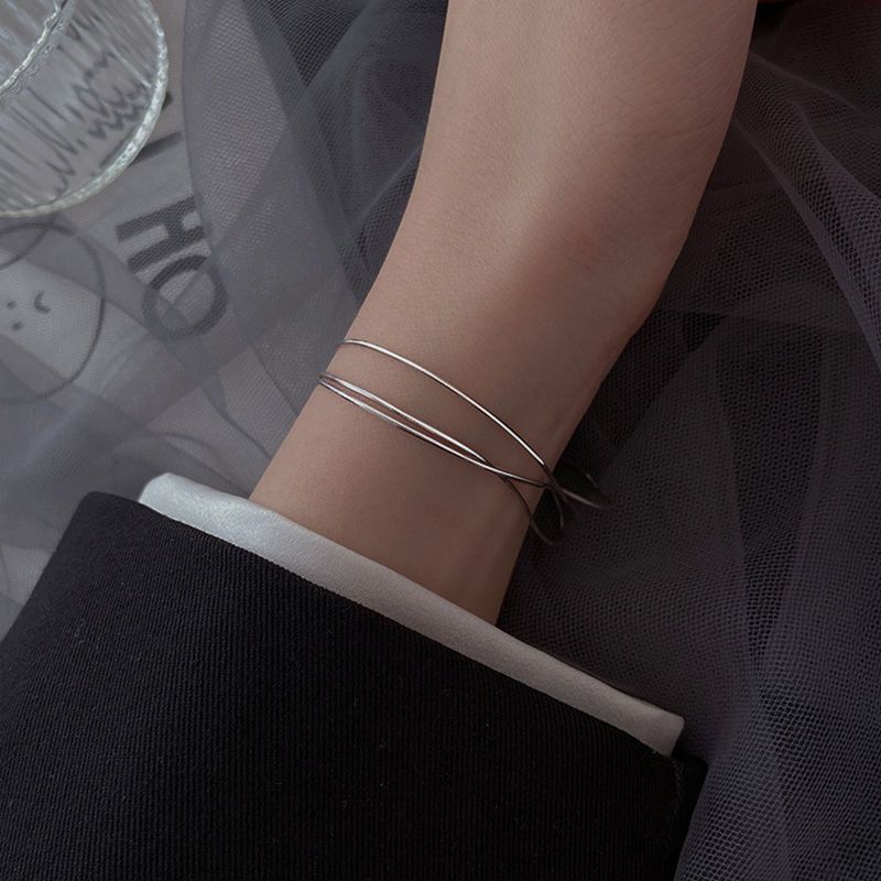 925 sterling silver snake bone bracelet for women summer ins niche design multi-layer hand jewelry  new girls simple jewelry