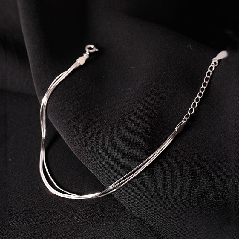 925 sterling silver snake bone bracelet for women summer ins niche design multi-layer hand jewelry  new girls simple jewelry