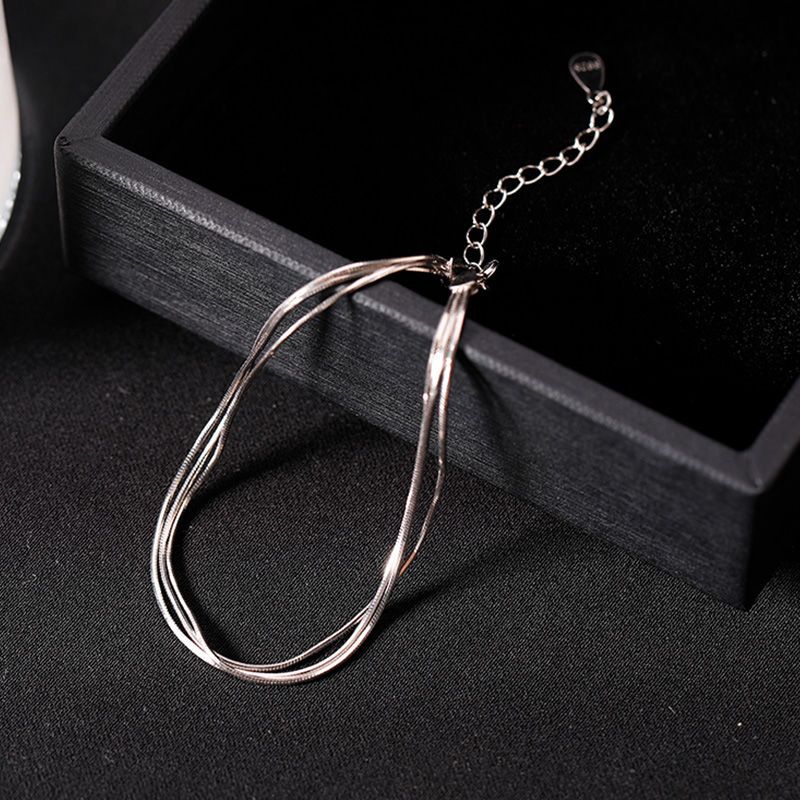 925 sterling silver snake bone bracelet for women summer ins niche design multi-layer hand jewelry  new girls simple jewelry