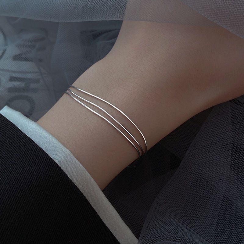 925 sterling silver snake bone bracelet for women summer ins niche design multi-layer hand jewelry  new girls simple jewelry