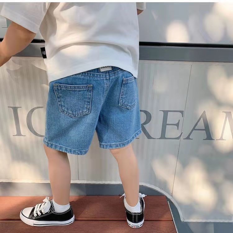 Children's clothing boy pants 2021 summer new children's jeans casual all-match baby shorts five-point pants outerwear
