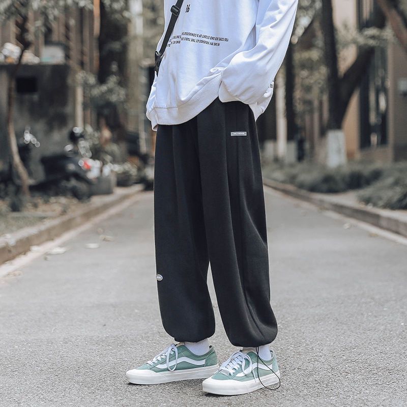 Men's sports pants trend loose spring and summer leggings pants Korean version of the all-match student straight casual long pants