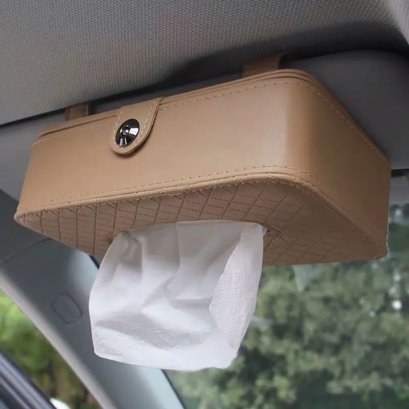 车载纸巾盒扶手箱绑带款汽车创意可爱遮阳板网红挂式男女士抽纸盒