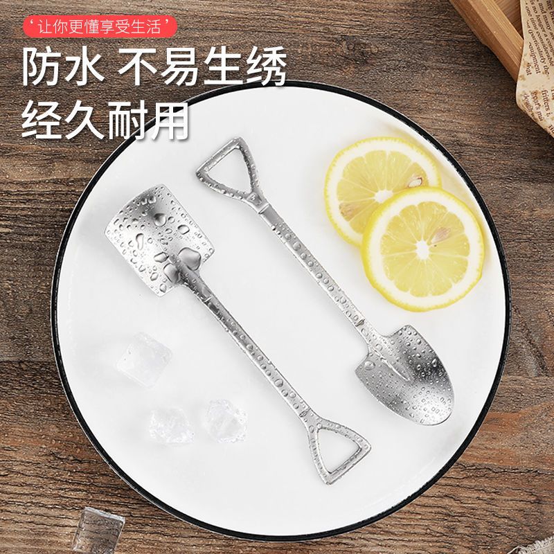 铁锹勺子创意可爱小勺子不锈钢家用吃饭西瓜铁铲勺甜品410网红勺