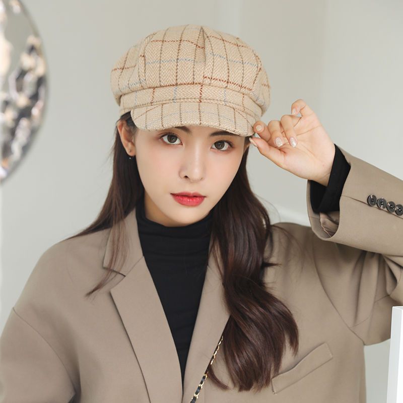帽子女春秋冬妈妈款中老年人韩版画家帽休闲百搭复古八角帽鸭舌帽