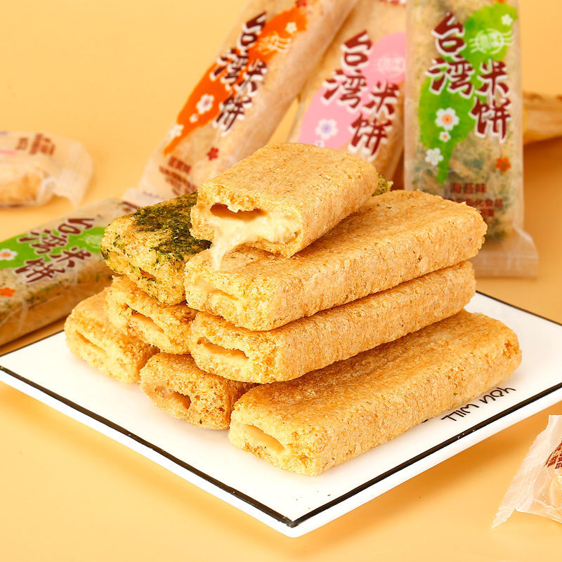 37790-【爆浆夹心多口味】台湾米饼代餐粗粮饼干儿童网红休闲零食320克-详情图