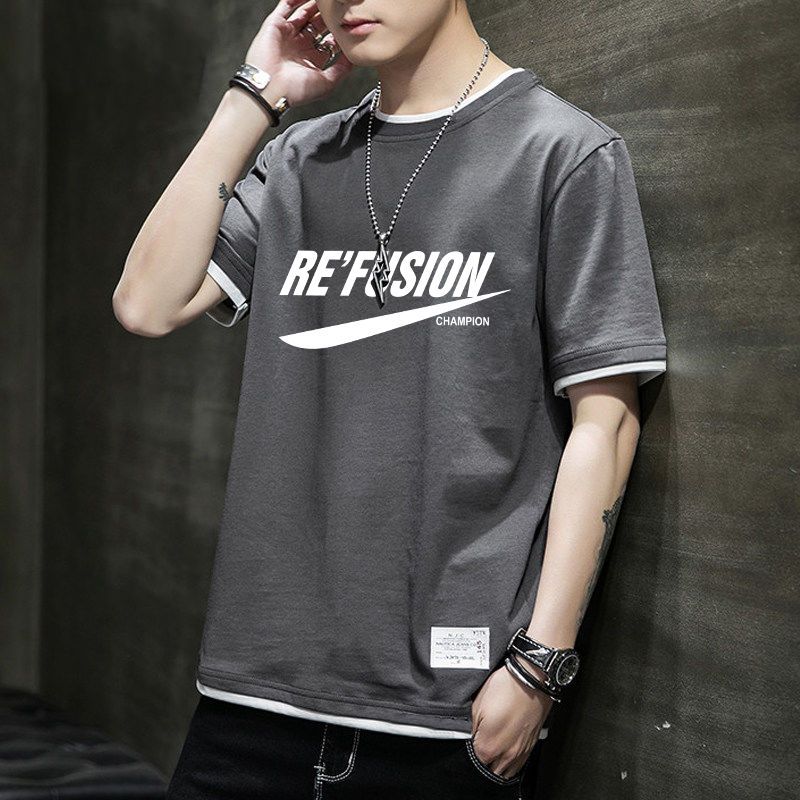 Men's summer new short-sleeved t-shirt student trend handsome half-sleeved T-shirt men's bottoming shirt top clothes 12 pieces