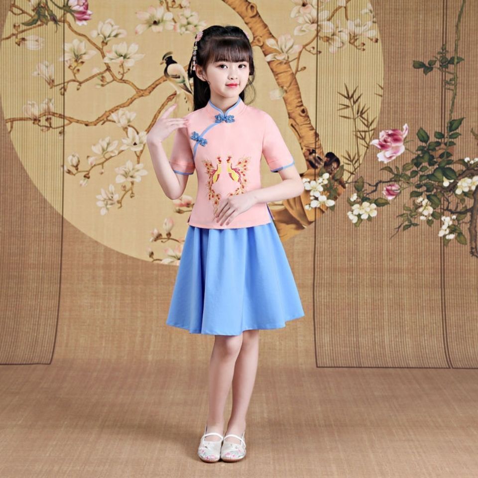 女童汉服套装夏季儿童汉服中国风中小童女孩古装襦裙2件套