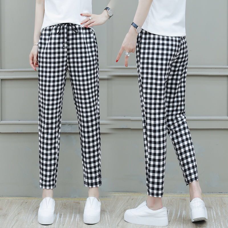Women's pants 2022 new spring and summer thin cropped pants loose and versatile trend Harlan pants cropped casual pants
