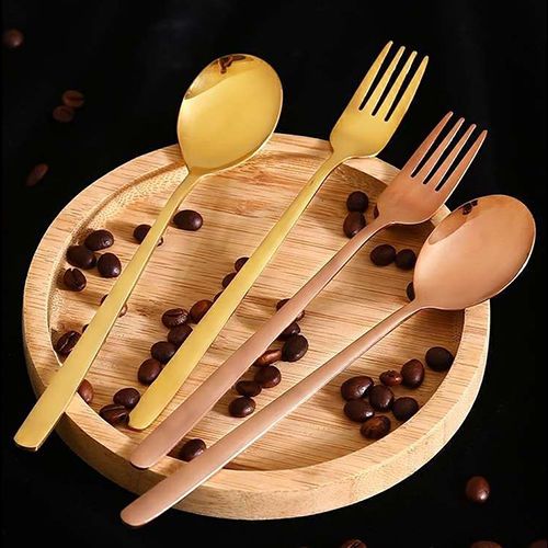 韩式不锈钢勺子高颜值ins叉子家用餐具吃饭西瓜长柄汤匙调羹汤勺