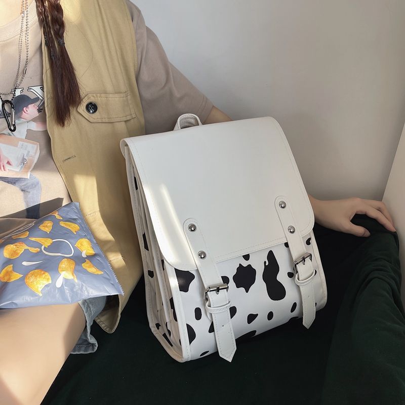 日系新款翻蓋校園中學雙肩包女學院風百搭大學生三層書包逛街背包