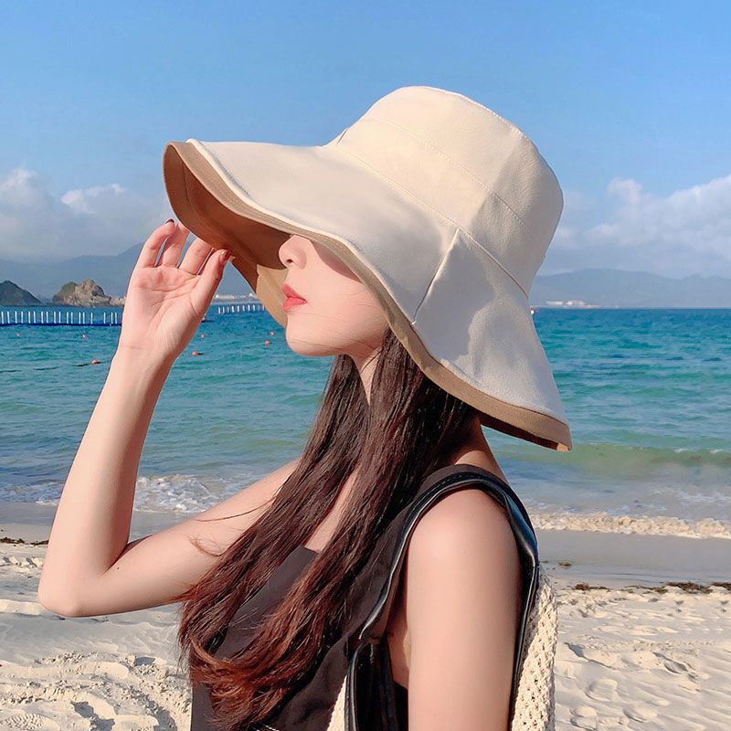 Hat women summer sun hat sunshade outdoor UV protection  net red new fisherman hat all-match round face