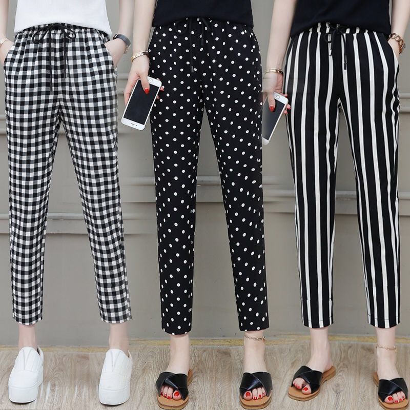 Women's pants 2022 new spring and summer thin cropped pants loose and versatile trend Harlan pants cropped casual pants