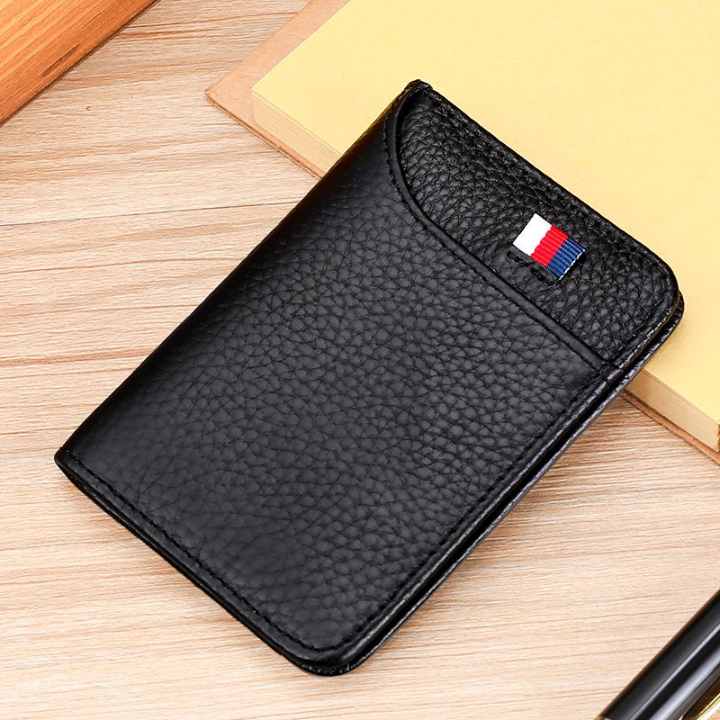 Really soft leather card bag men's anti-degaussing ultra-thin compact driver's license card bag multi-card slot credit bank ID card holder