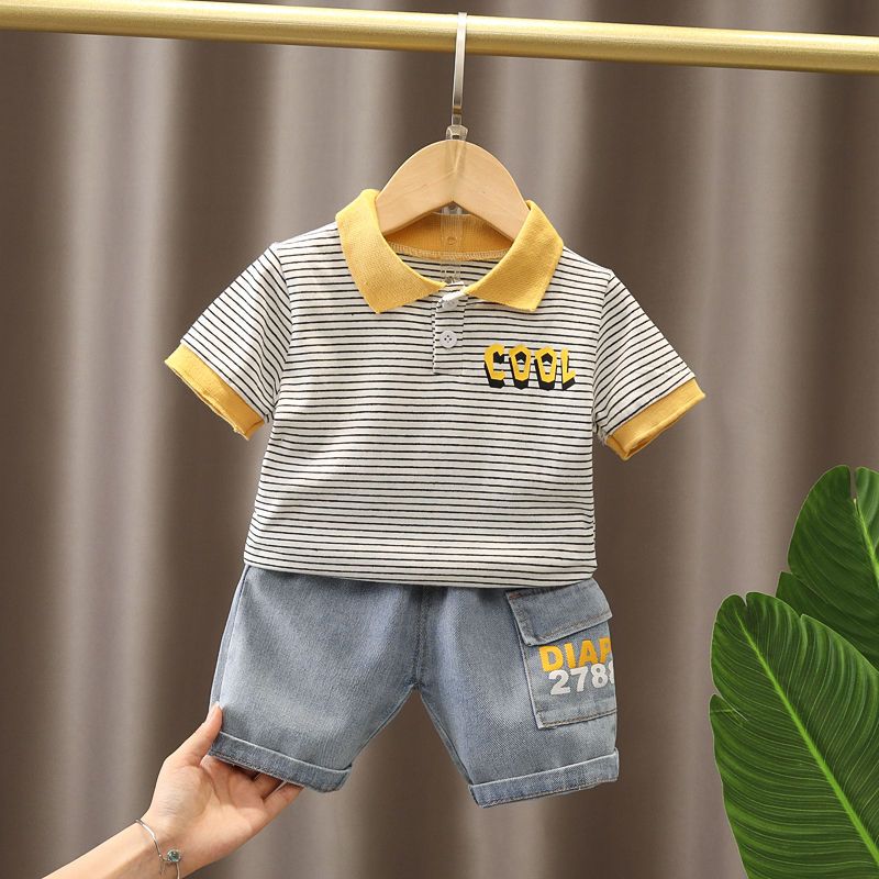 男童夏裝套裝小童夏天衣服嬰幼兒童裝男寶寶夏季短袖POLO衫兩件套