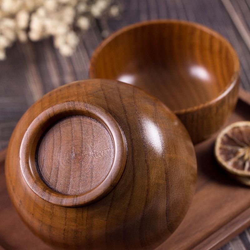 日式酸枣木碗家用大号汤碗拉面碗吃面条碗成人儿童木碗整木制餐具