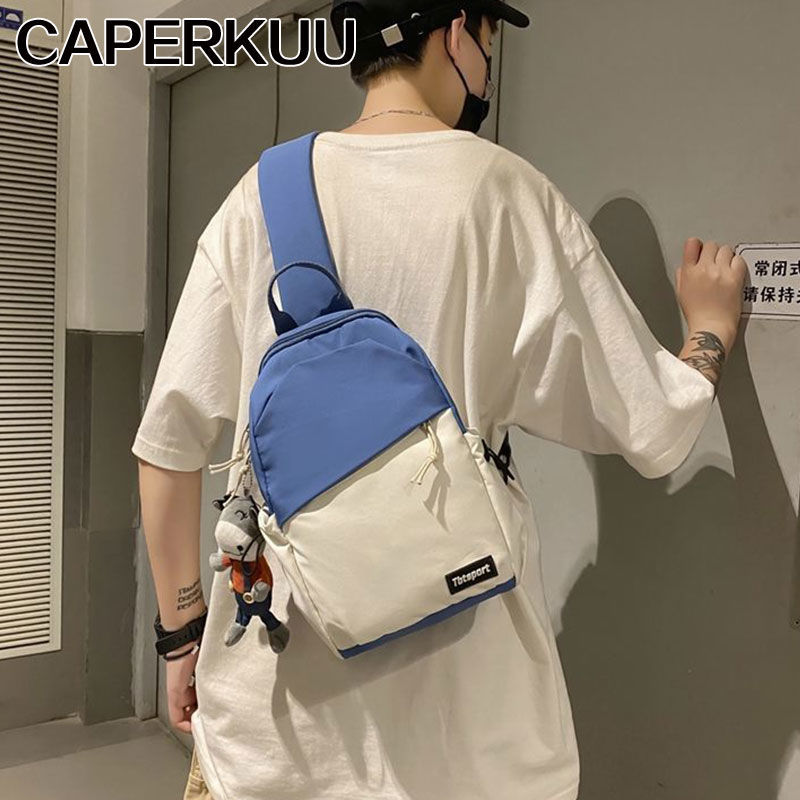 CAPERKUU小挎包男士休闲单肩背包女胸包学生斜挎包2021新款斜肩包