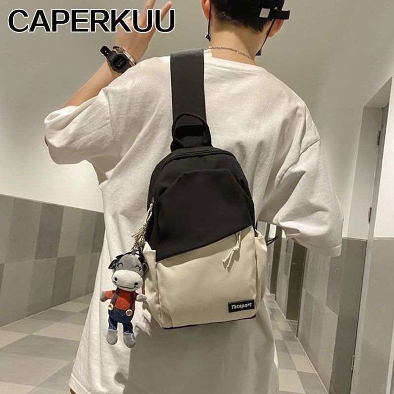 CAPERKUU小挎包男士休闲单肩背包女胸包学生斜挎包2021新款斜肩包