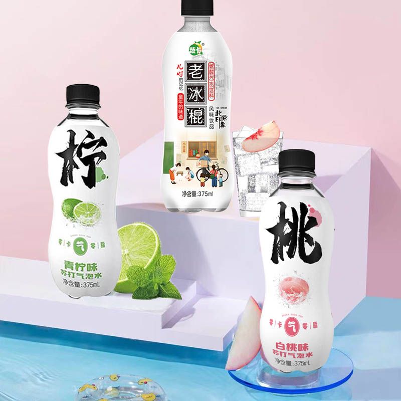 37751-蔬卡柠檬无糖苏打气泡水375g*12瓶整箱批发0卡0脂夏日汽水饮料-详情图