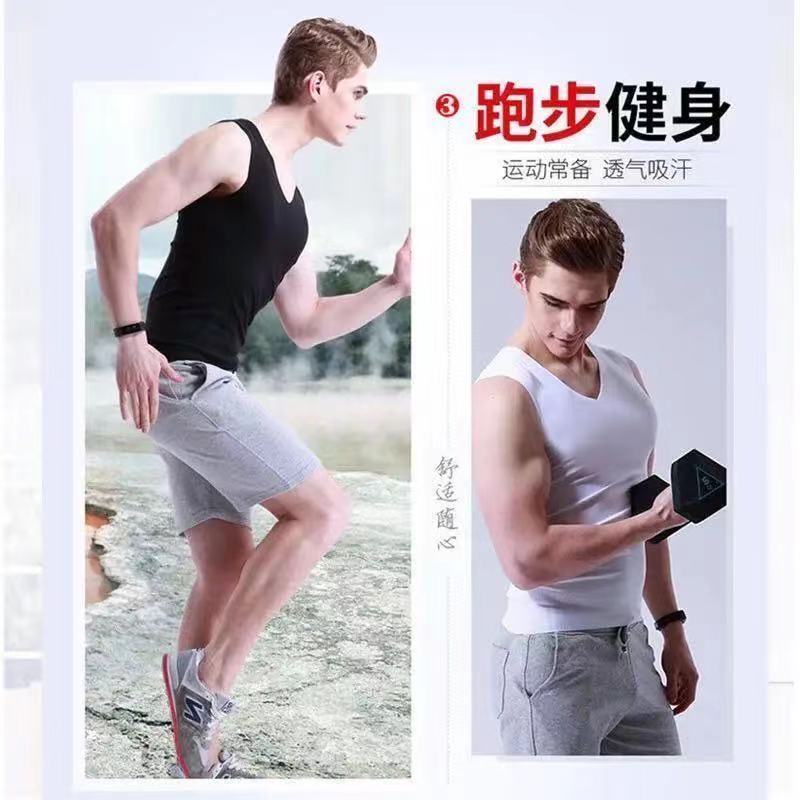 37798-浪莎冰丝无痕背心男夏薄款运动健身大码无袖T恤内衣修身打底衫潮-详情图