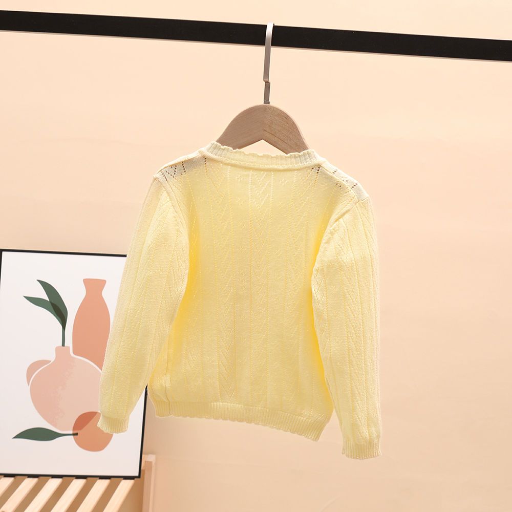 Children's pure cotton thin section air-conditioned shirt boys and girls 2023 new summer clothes baby knitted cardigan sunscreen sweater jacket