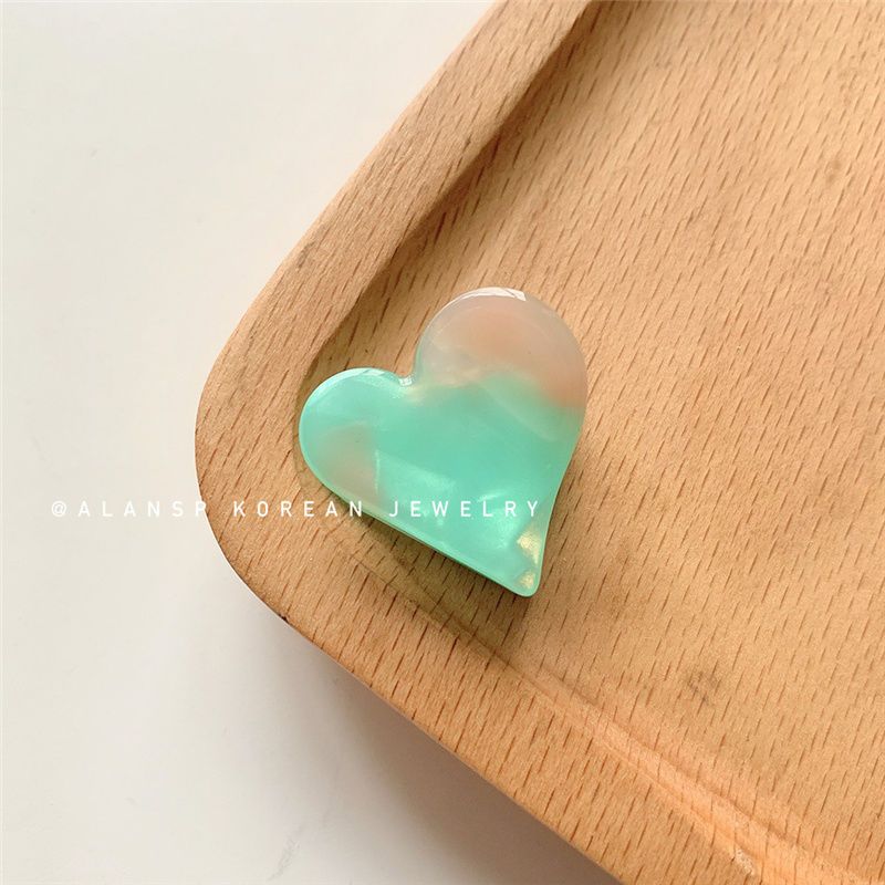 Retro cute mini galaxy peach heart bangs clip bright love acetic acid girl grip clip Korean ins new style