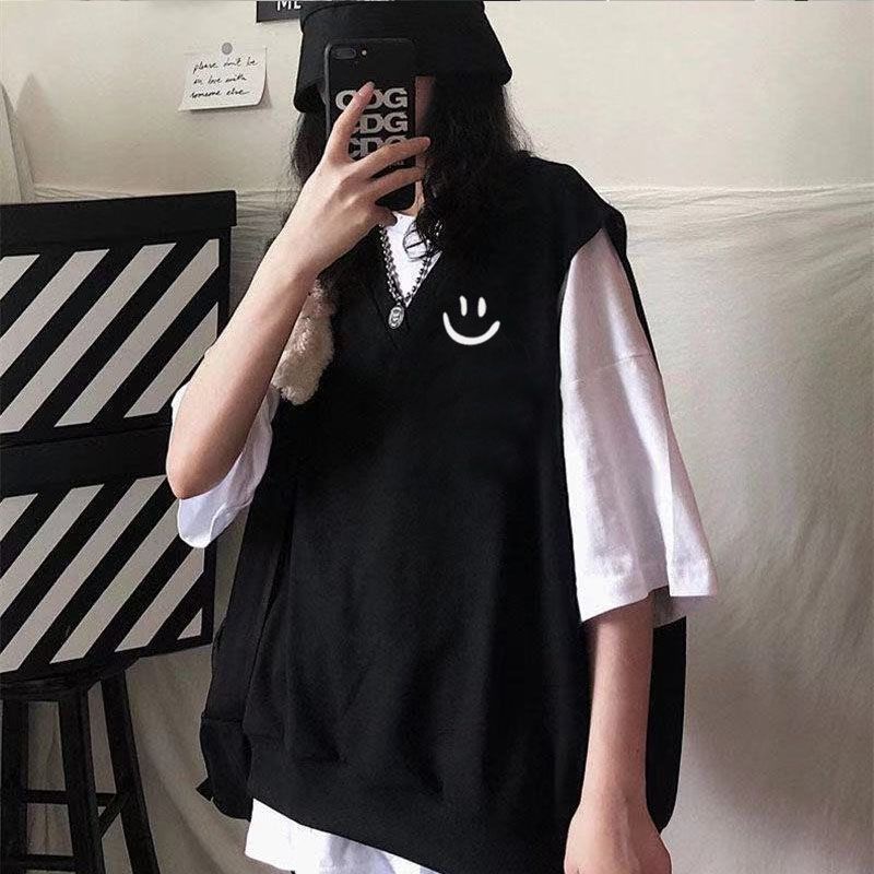 One piece / suit summer printed Vest + short sleeve t-shirt female ins college Korean loose two piece suit