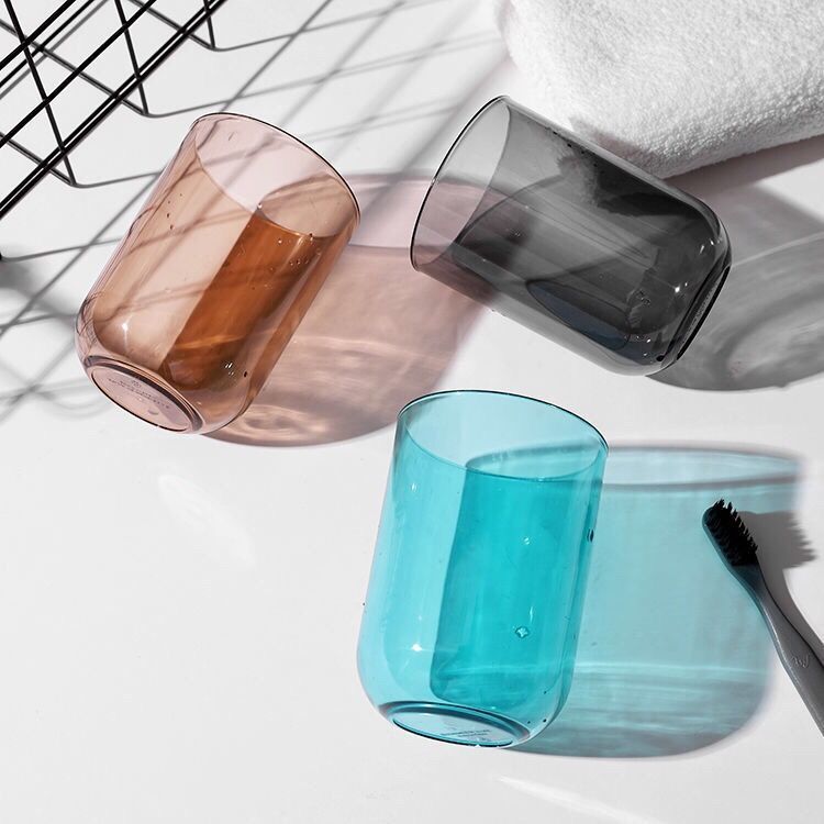 Creative fashion transparent plastic toothbrush cup bathroom wash cup cleaning appliance simple drinking gargle couple cup