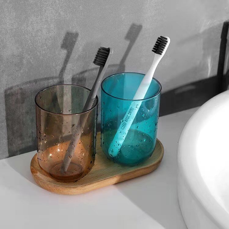 Creative fashion transparent plastic toothbrush cup bathroom wash cup cleaning appliance simple drinking gargle couple cup
