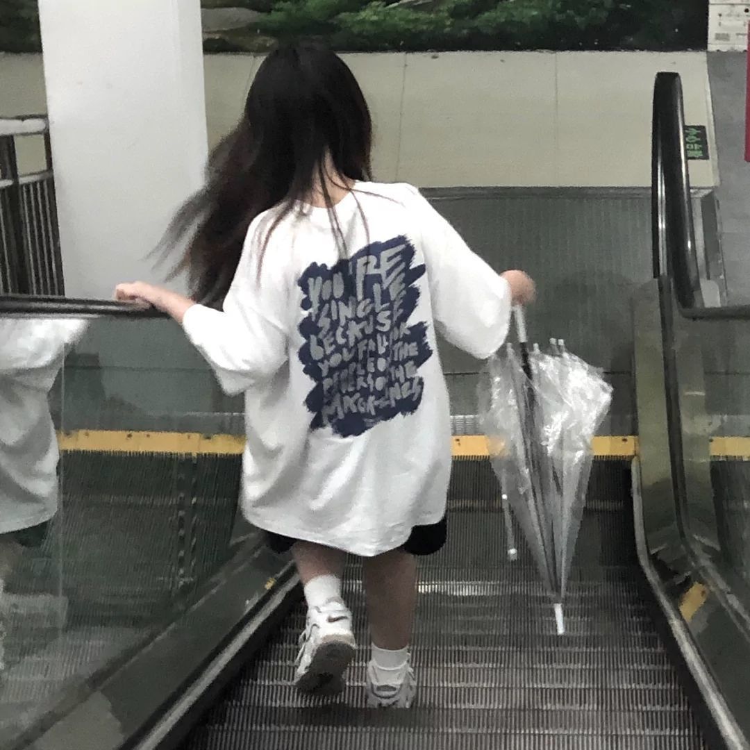 75879-纯棉盐系短袖韩国ins百搭夏季发泡工艺字母印花宽松短袖T恤女-详情图