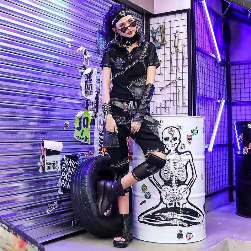 2021个性女生头像,女生头像个性网2021 2021夏季女装潮牌t恤重工潮酷休闲套装女帅气风两件套