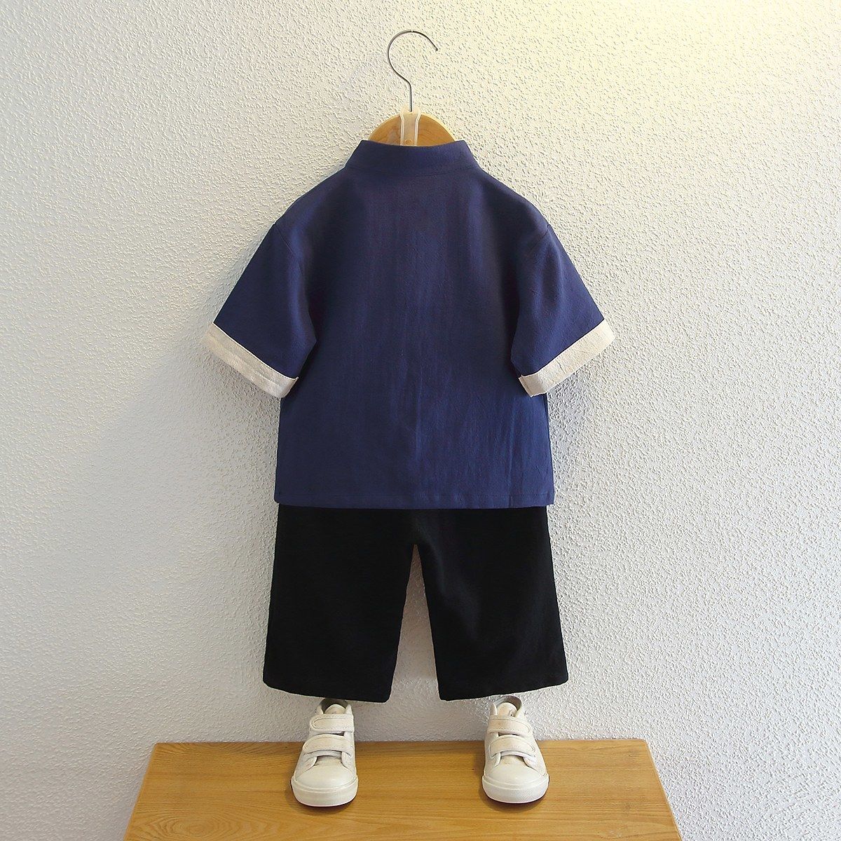 男童汉服夏中国风短袖薄款小童宝宝演出服中式改良儿童唐装两件套