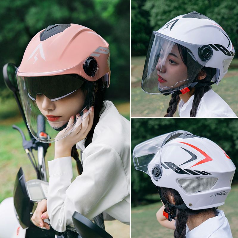 电瓶电动车头盔夏季防晒男女士轻便四季通用超可爱摩托半盔安全帽