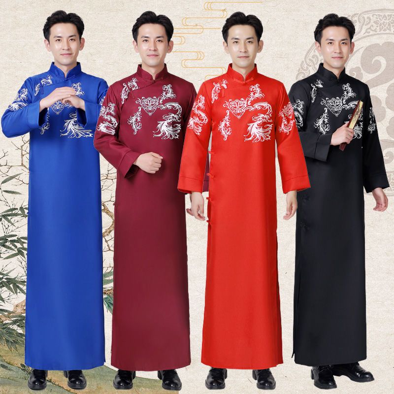 相声服大褂马褂长衫复古中国风唐装男合唱团班服五四青年演出服装
