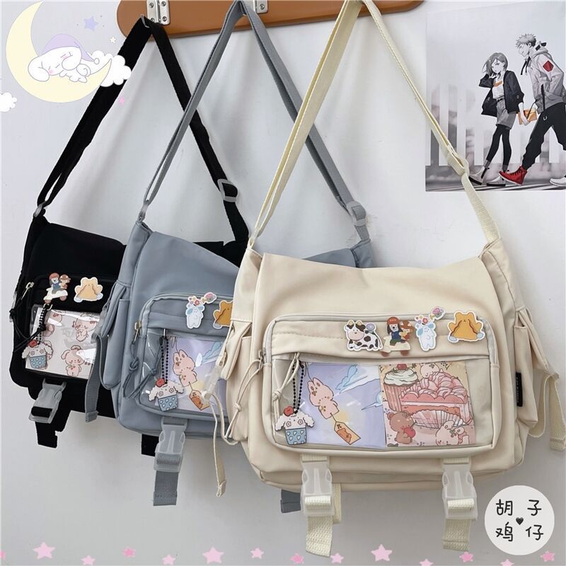 Korean ins style soft girl crossbody bag women's backpack CHIC college style large capacity versatile bag student messenger bag