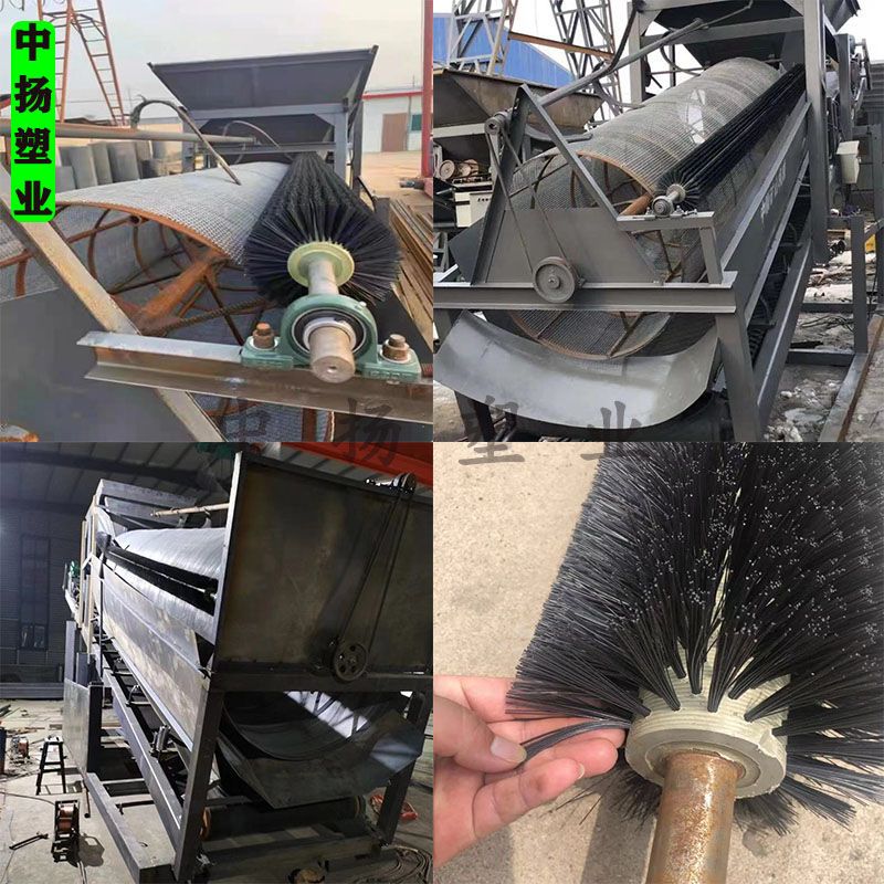 50型30型滚筒筛沙机防滚动晒筛堵钢丝圆柱刷抗磨尼龙丝去堵眼毛刷【3