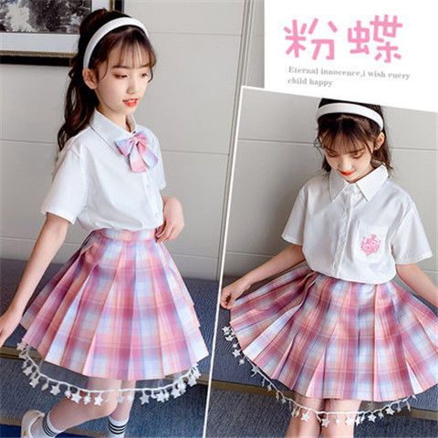 Girls jk uniform suit Japanese school uniform big boy short-sleeved 2022 summer primary school students foreign style full set two-piece set
