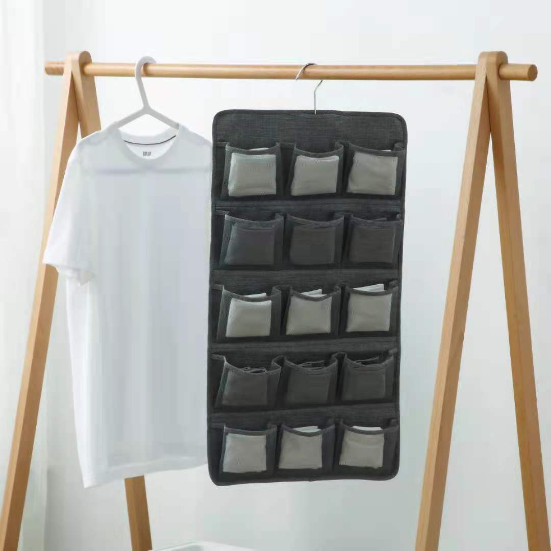 Wardrobe underwear socks storage plane hanging bag storage bag wall hanging dormitory wardrobe hanging storage fabric