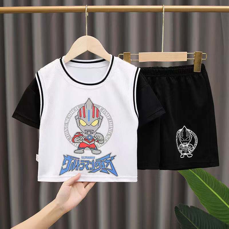 Children's wear boys' short sleeve set  summer wear new breathable spider man Altman handsome fashion cartoon two-piece set