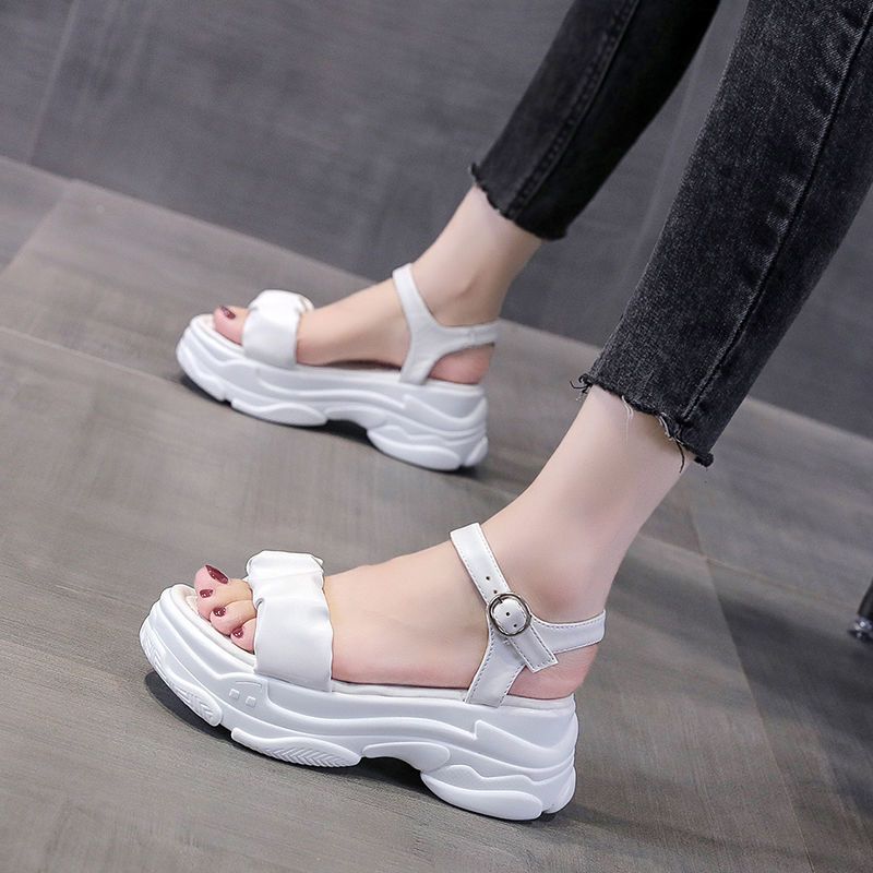 凉鞋女夏2021新款女士凉鞋厚底凉鞋配裙子穿的凉鞋松糕跟增高凉鞋