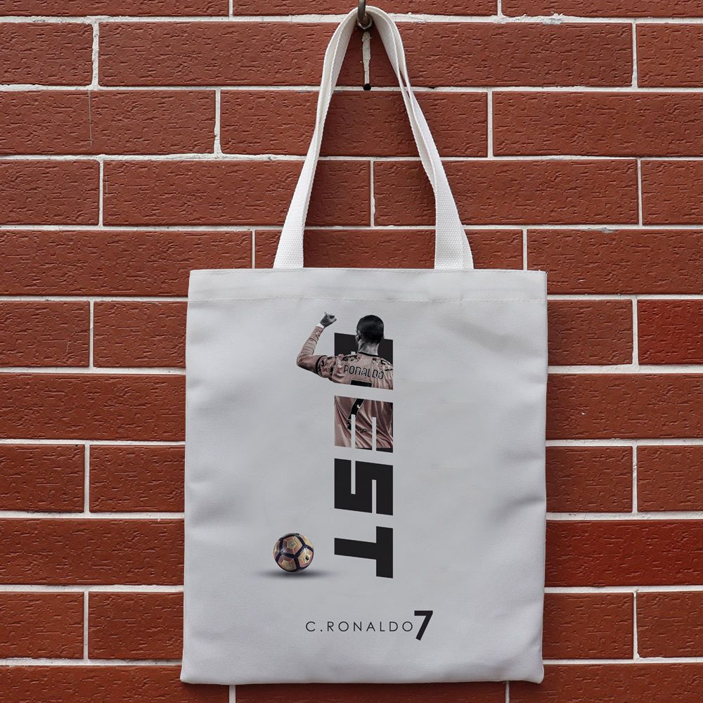 欧洲杯新款帆布袋手提包c罗b费足球迷礼物可发图定制学生包定做【3月8