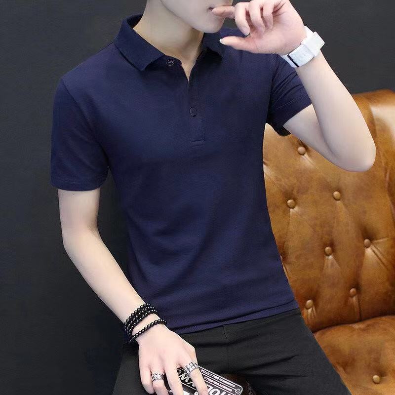 Summer men's lapel short-sleeved t-shirt middle-aged and young Polo shirt loose men's casual half-sleeved T-shirt sweatshirt 12 pieces