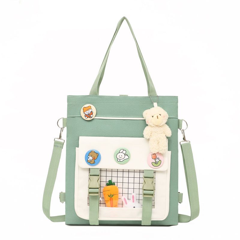 Primary school students remedial bag middle school students hand bag canvas book bag men and women children remedial bag one shoulder school bag Messenger bag