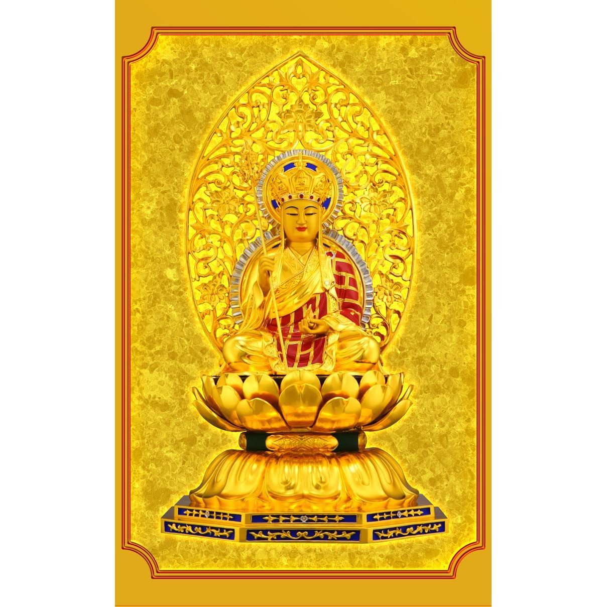 南无地藏菩萨画像 金身地藏王菩萨佛像画画像 化煞地藏王相纸塑封